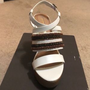 Leila stone wedge sandals size 7 worn only once